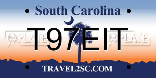 T97EIT South Carolina License Plate