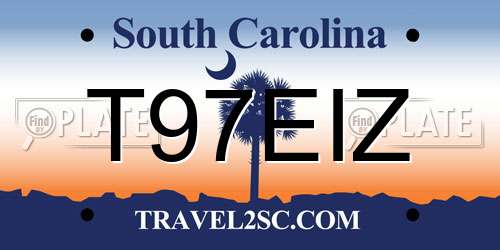T97EIZ South Carolina License Plate