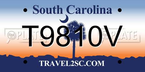 T9810V South Carolina License Plate