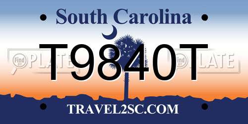 T9840T South Carolina License Plate
