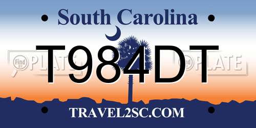 T984DT South Carolina License Plate