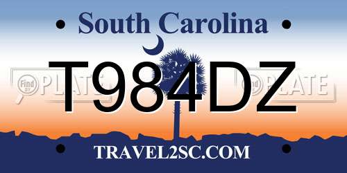 T984DZ South Carolina License Plate
