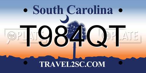 T984QT South Carolina License Plate