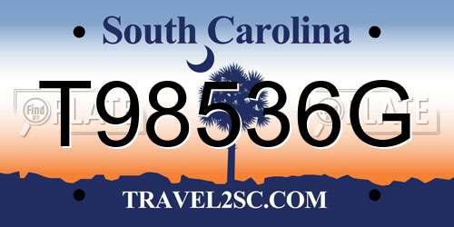 T98536G South Carolina License Plate