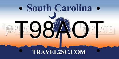 T98AOT South Carolina License Plate