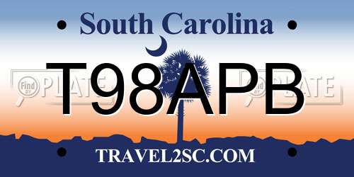 T98APB South Carolina License Plate