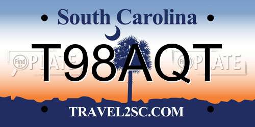 T98AQT South Carolina License Plate