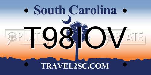 T98IOV South Carolina License Plate