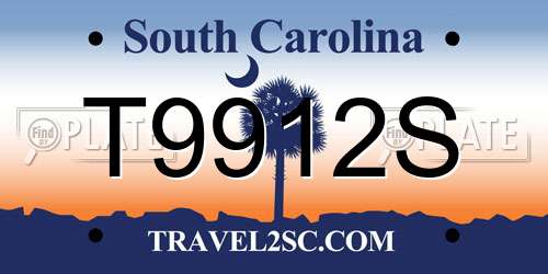 T9912S South Carolina License Plate