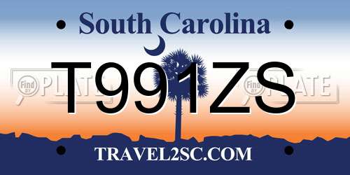 T991ZS South Carolina License Plate