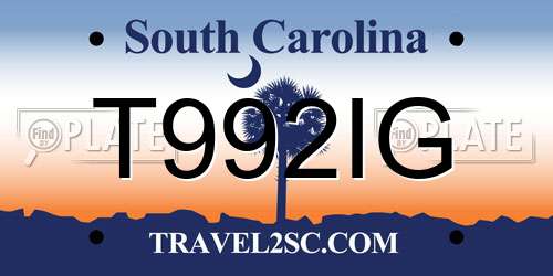 T992IG South Carolina License Plate