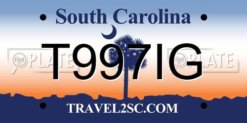 T997IG South Carolina License Plate