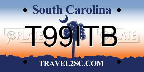 T99ITB South Carolina License Plate