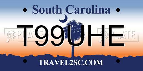 T99UHE South Carolina License Plate