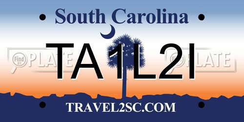 TA1L2I South Carolina License Plate