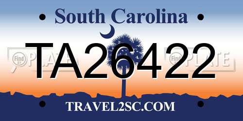 TA26422 South Carolina License Plate