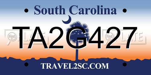 TA2G427 South Carolina License Plate