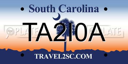 TA2I0A South Carolina License Plate