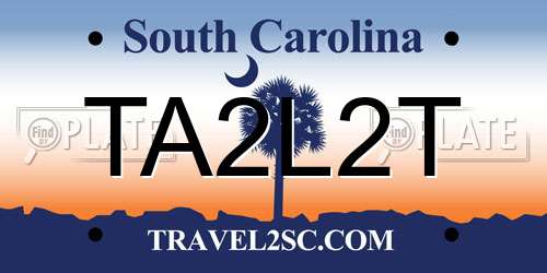 TA2L2T South Carolina License Plate
