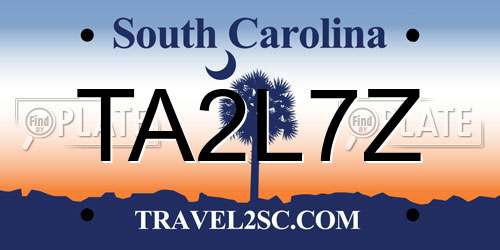 TA2L7Z South Carolina License Plate
