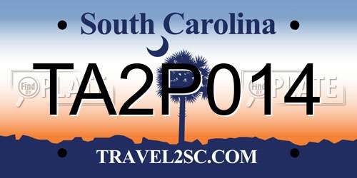 TA2P014 South Carolina License Plate