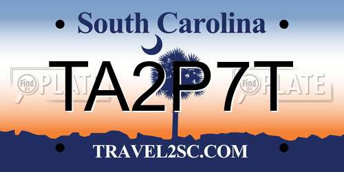 TA2P7T South Carolina License Plate