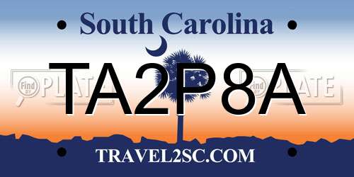 TA2P8A South Carolina License Plate