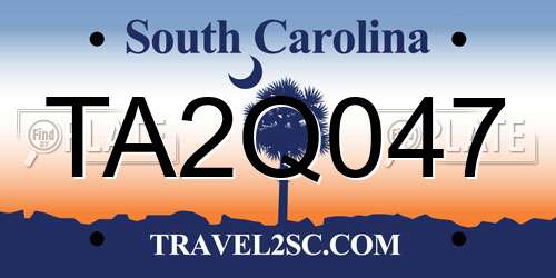 TA2Q047 South Carolina License Plate