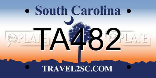 TA482 South Carolina License Plate