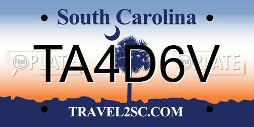 TA4D6V South Carolina License Plate