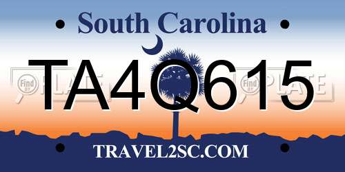 TA4Q615 South Carolina License Plate