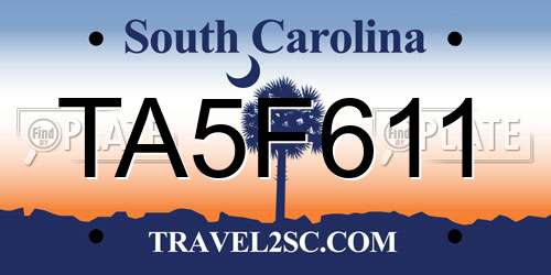 TA5F611 South Carolina License Plate