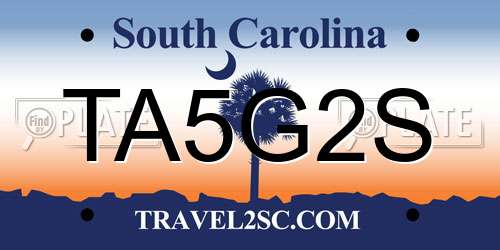 TA5G2S South Carolina License Plate