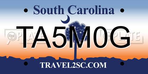 TA5M0G South Carolina License Plate
