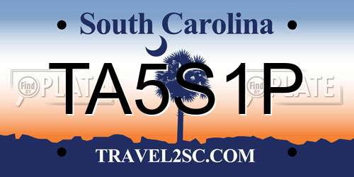 TA5S1P South Carolina License Plate