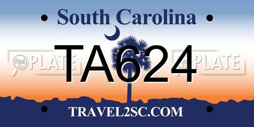 TA624 South Carolina License Plate