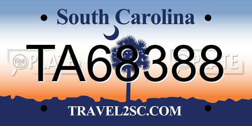 TA68388 South Carolina License Plate