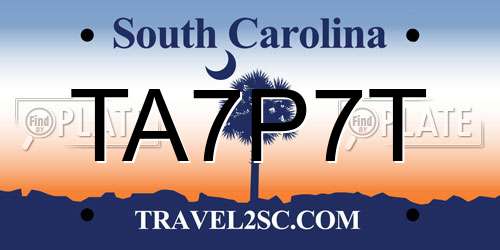 TA7P7T South Carolina License Plate
