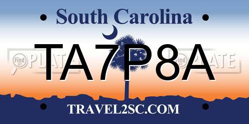TA7P8A South Carolina License Plate