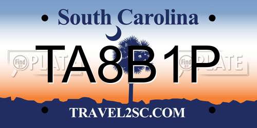 TA8B1P South Carolina License Plate