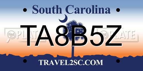 TA8B5Z South Carolina License Plate