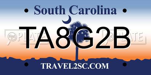 TA8G2B South Carolina License Plate