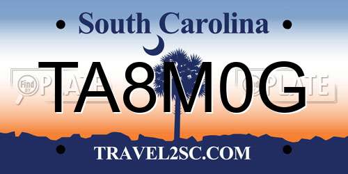 TA8M0G South Carolina License Plate