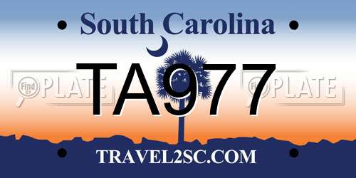 TA977 South Carolina License Plate