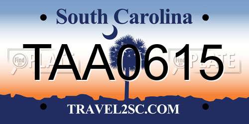 TAA0615 South Carolina License Plate