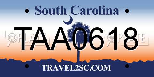 TAA0618 South Carolina License Plate