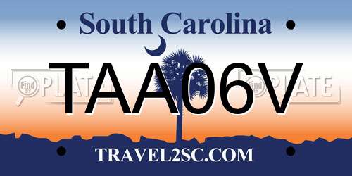 TAA06V South Carolina License Plate