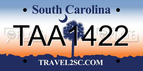 TAA1422 South Carolina License Plate