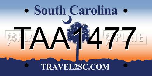 TAA1477 South Carolina License Plate
