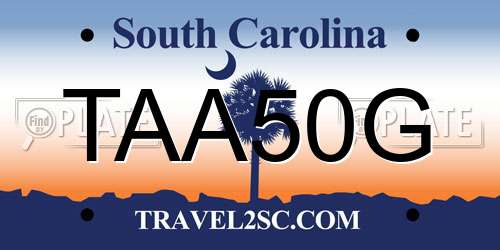 TAA50G South Carolina License Plate